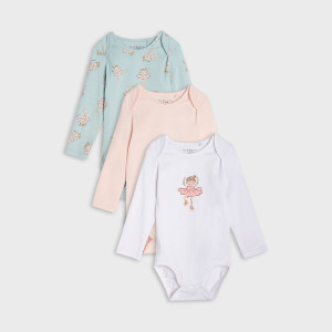 Sinsay - Body 3 pack - Różowy - dziewczynka - 0849F-35X