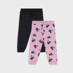 Sinsay - Spodnie dresowe jogger 2 pack - Fioletowy - dziewczynka - 0893T-04X