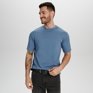 Sinsay - T-shirt loose fit - Blu scuro - Da uomo - 0907Z-58X