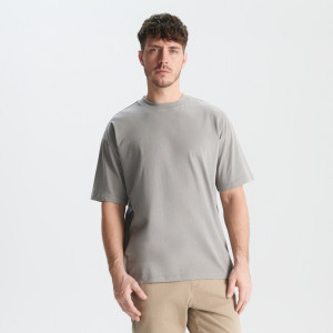 Sinsay - Koszulka oversize - Jasny szary - męski - 0908Z-09X