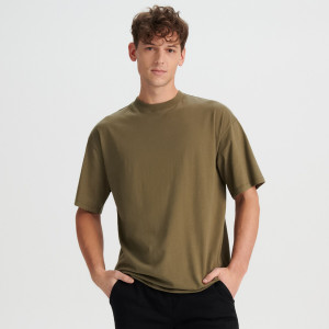 Sinsay - Koszulka oversize - Khaki - męski - 0908Z-78X
