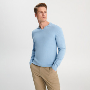 Sinsay - Maglione con scollo a V - Blu - Da uomo - 1059J-05X