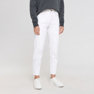 Sinsay - High waist mom szabású farmer - Krém - Női - 1144F-01J