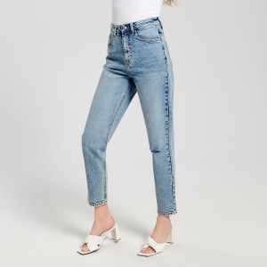 Sinsay - Jeansy mom high waist - Niebieski - damski - 1145F-50J