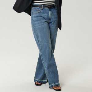 Sinsay - Jeansy straight mid waist - Niebieski - damski - 1166F-55J