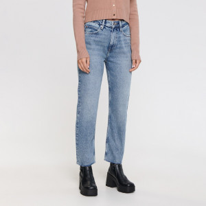Sinsay - Jeansy straight high waist - Niebieski - damski - 1169F-50J