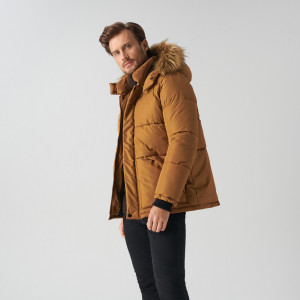 Sinsay - Kurtka puffer z kapturem - Żółty - męski - 1183J-18X