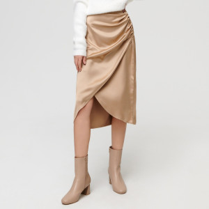 Sinsay - Spódnica midi z marszczeniami - Beżowy - damski - 1209B-08X