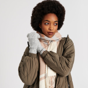 Sinsay - Rękawiczki - Jasny szary - damski - 1274X-09M