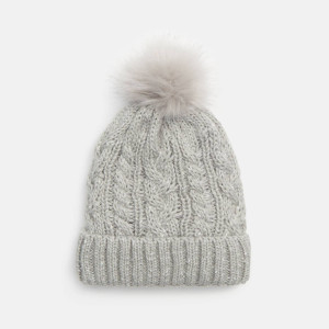 Sinsay - Čiapka beanie s brmbolcom - Svetlošedá - Žena - 1356X-09M