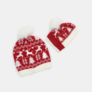 Sinsay - Zestaw: czapka dla właściciela i psa - Czerwony - damski - 1358X-33X