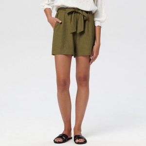 Sinsay - Szorty z paskiem - Khaki - damski - 1414O-78X