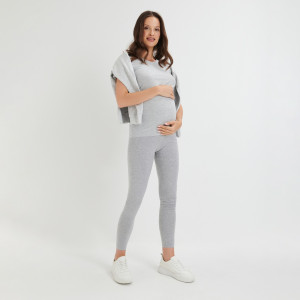 Sinsay - Legginsy MAMA - Jasny szary - damski - 1440O-09M