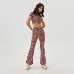 Sinsay - Spodnie flare high waist - Czarny - damski - 1454O-99M