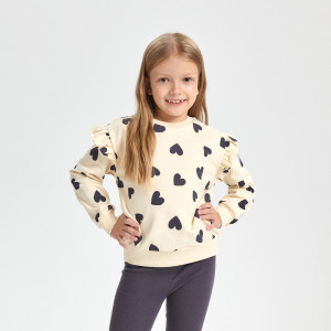 Sinsay - Komplet: bluza i legginsy - Kremowy - dziewczynka - 1476M-02X