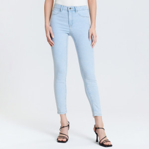 Sinsay - Jeansy skinny mid waist - Niebieski - damski - 1490B-05J