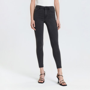 Sinsay - Jeansy skinny mid waist - Szary - damski - 1490B-90J