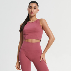 Sinsay - Top w prążki GYM HARD - Różowy - damski - 1605F-40X