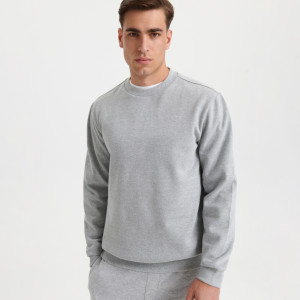 Sinsay - Bluza basic - Jasny szary - męski - 1684O-09M