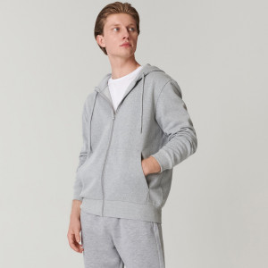 Sinsay - Bluza z kapturem - Jasny szary - męski - 1686O-09M