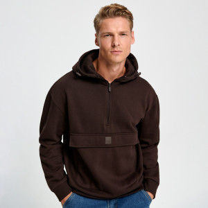 Sinsay - Felpa con cappuccio - Marrone - Da uomo - 1726O-89X