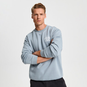 Sinsay - Sweatshirt mit Druck - Blau - herren - 1757O-05X