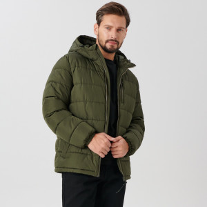 Sinsay - Kurtka puffer z kapturem - Khaki - męski - 1810O-91X
