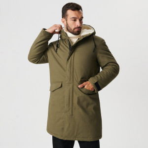 Sinsay - Kurtka parka z kapturem - Zielony - męski - 1822O-81X