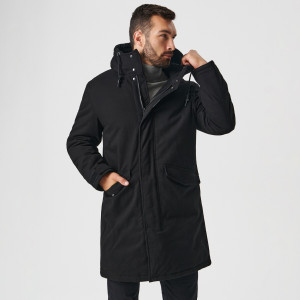 Sinsay - Kurtka parka z kapturem - Czarny - męski - 1822O-99X