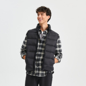 Sinsay - Kamizelka pikowana - Czarny - męski - 1831O-99X