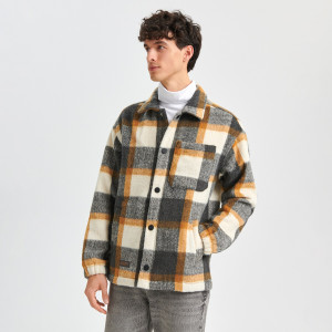 Sinsay - Kurtka koszulowa - Jasny szary - męski - 1845O-09X