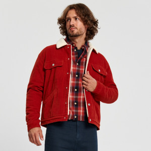 Sinsay - Kurtka sherpa - Czerwony - męski - 1850O-29X