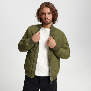 Sinsay - Kurtka bomberka - Khaki - męski - 1853O-87X