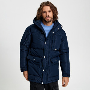 Sinsay - Kurtka puffer z kapturem - Granatowy - męski - 1865O-59X