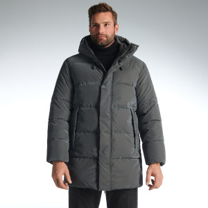 Sinsay - Kurtka puffer z kapturem - Szary - męski - 1870O-90X