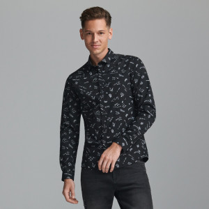 Sinsay - Hemd im Slim-Fit - Schwarz - herren - 1918O-99X