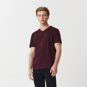Sinsay - T-Shirt - Burgundrot - herren - 1986O-93X