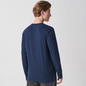 Sinsay - Koszulka z długimi rękawami - Granatowy - męski - 1992O-59M