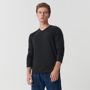 Sinsay - Koszulka z długimi rękawami - Szary - męski - 1992O-90M