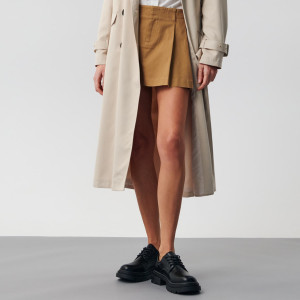 Sinsay - Spódnica mini trapezowa - Beżowy - damski - 2039F-80X