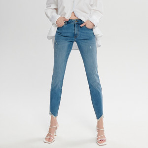 Sinsay - Jeansy skinny low waist - Niebieski - damski - 2068F-55J