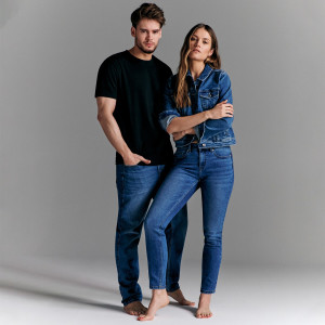 Sinsay - Jeansy skinny mid waist - Niebieski - damski - 2069F-55J