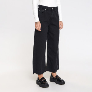 Sinsay - High waist wide leg farmer - Fekete - Női - 2070F-99J