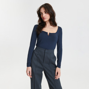 Sinsay - Langarmshirt - Grau - damen - 207AC-86X