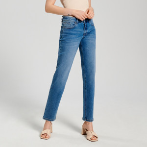 Sinsay - Jeansy slim low waist - Niebieski - damski - 2082F-55J