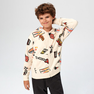 Sinsay - Sweatjacke mit Reißverschluss - Elfenbein - Jungs - 2111M-01X