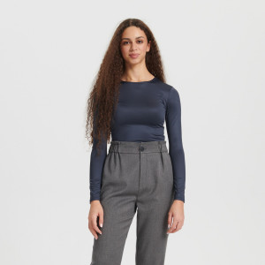 Sinsay - Body a maniche lunghe - Grigio - Da donna - 213AC-86X
