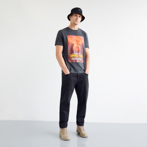 Sinsay - Koszulka NASA - Szary - męski - 2141O-90X