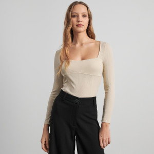 Sinsay - Long sleeve blouse - Avorio - Da donna - 217AC-01X