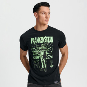 Sinsay - Koszulka Frankenstein - Czarny - męski - 2257O-99X